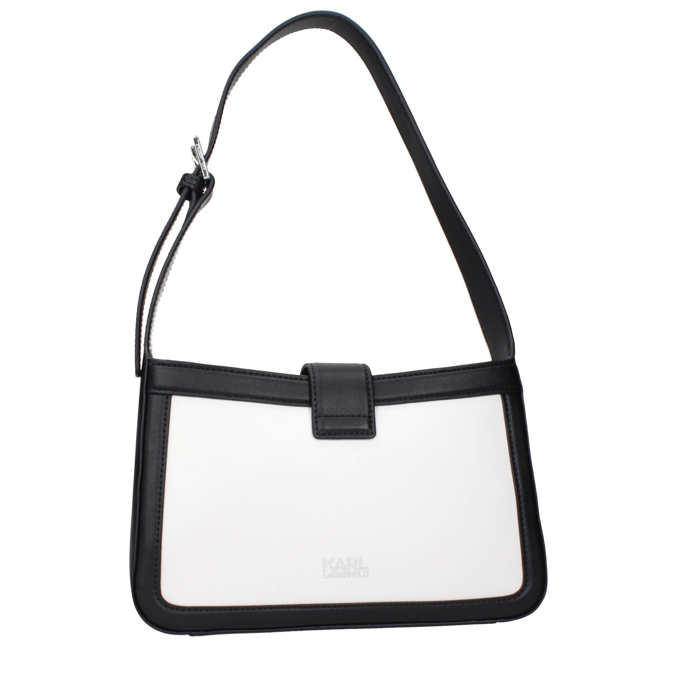 Karl Lagerfeld Weiße Leder Schultertasche