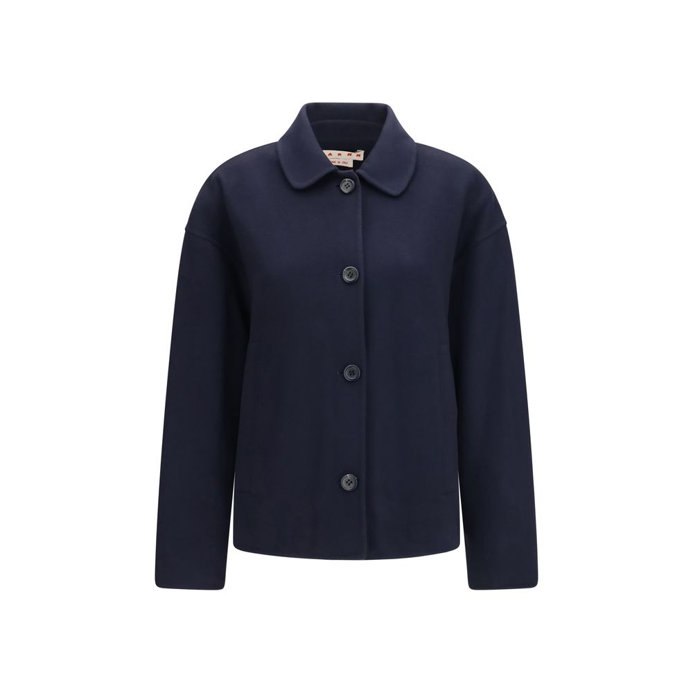 Marni Blaue Jacke aus Lammwolle Aries