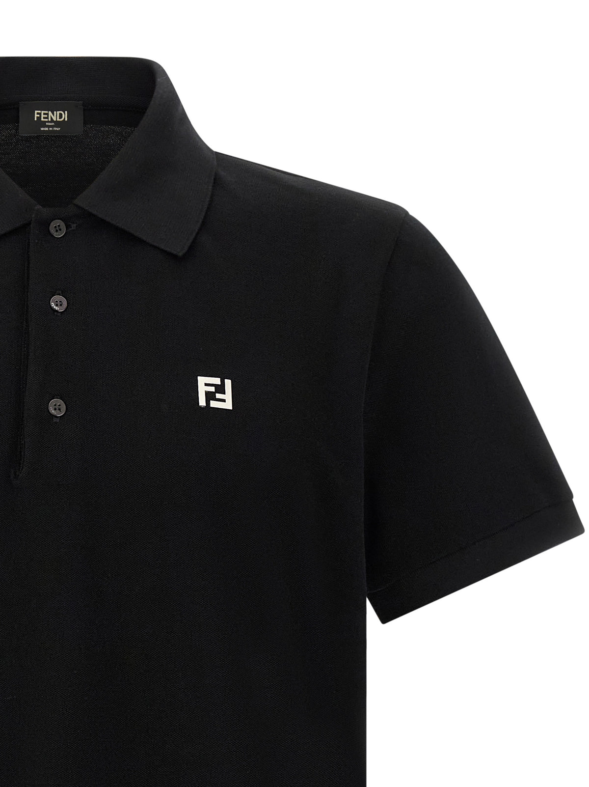 Fendi Schwarzes Baumwoll-Poloshirt