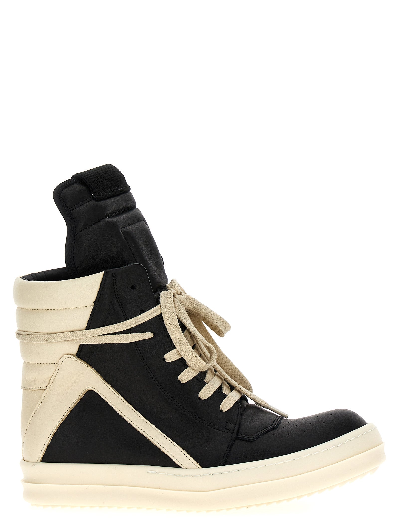 Rick Owens Zweifarbige Kalbsleder-Sneaker im Athletic-Stil