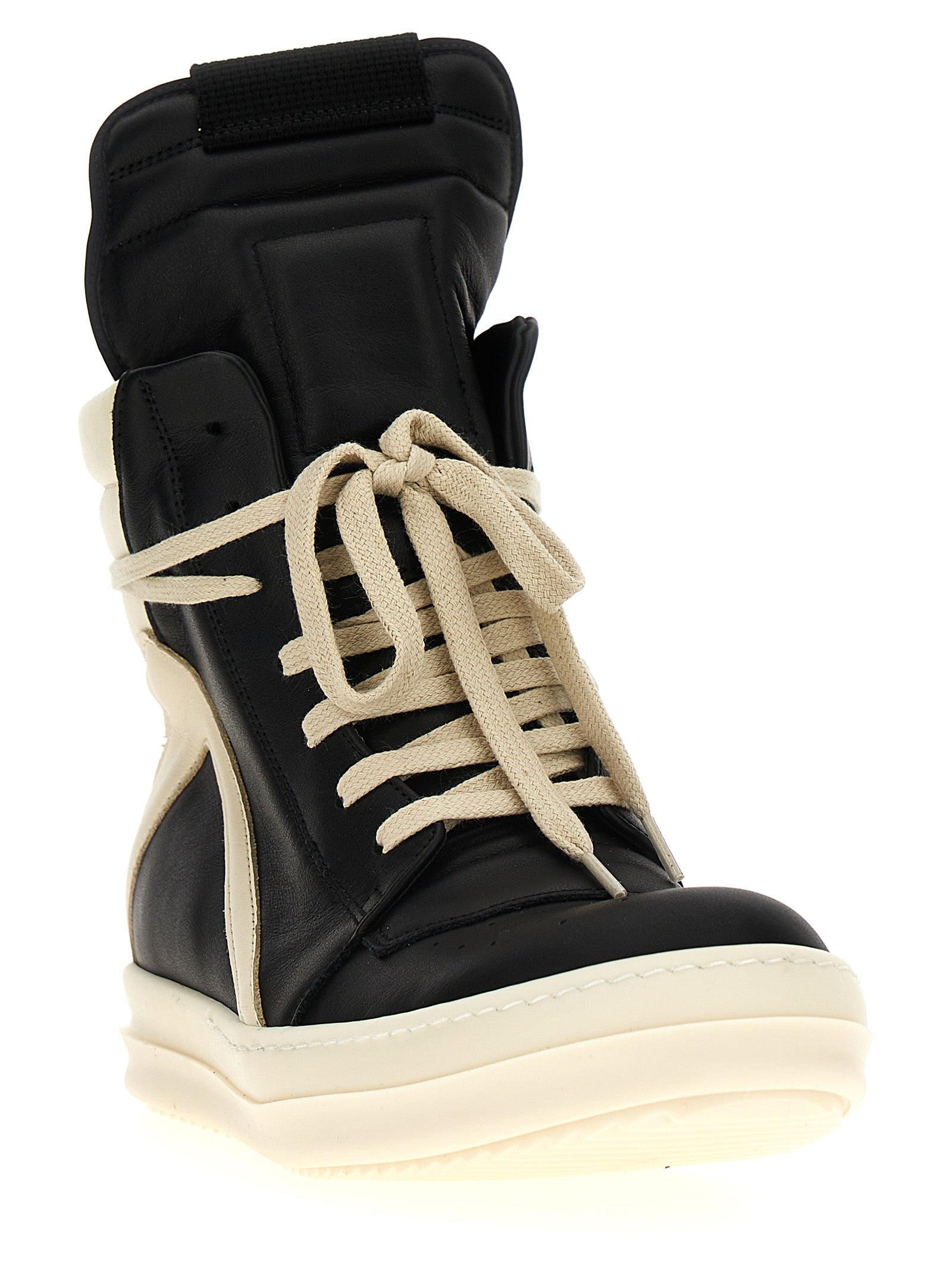Rick Owens Zweifarbige Kalbsleder-Sneaker im Athletic-Stil