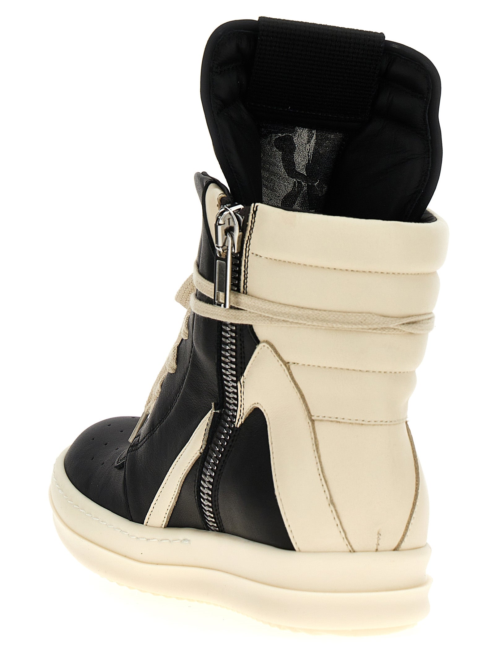 Rick Owens Zweifarbige Kalbsleder-Sneaker im Athletic-Stil