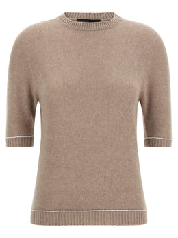 Fabiana Filippi Beige Virgin Wool Cardigan