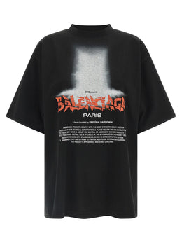 Balenciaga Schwarzes Baumwoll-T-Shirt