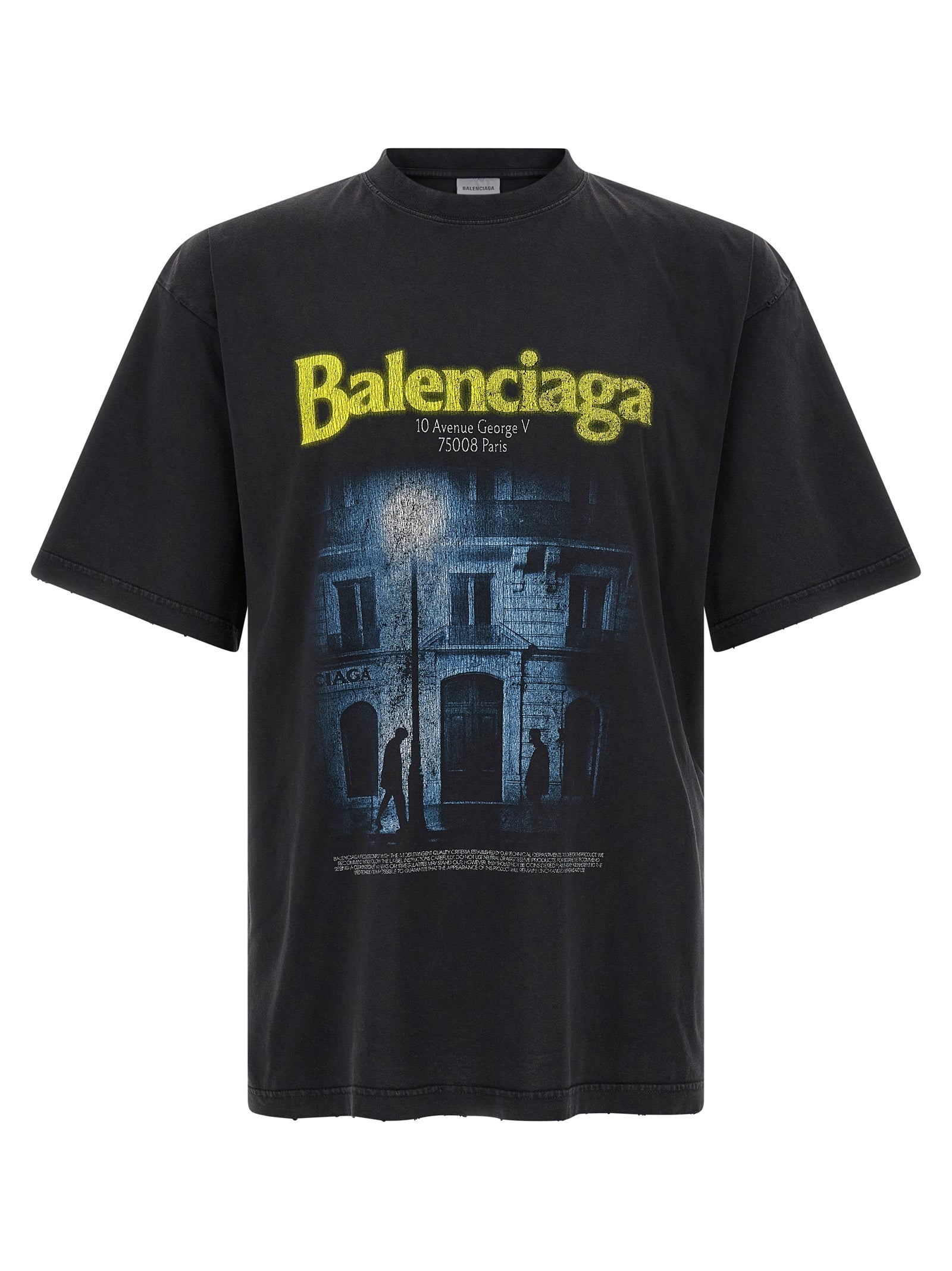 Balenciaga Schwarzes Baumwoll-T-Shirt