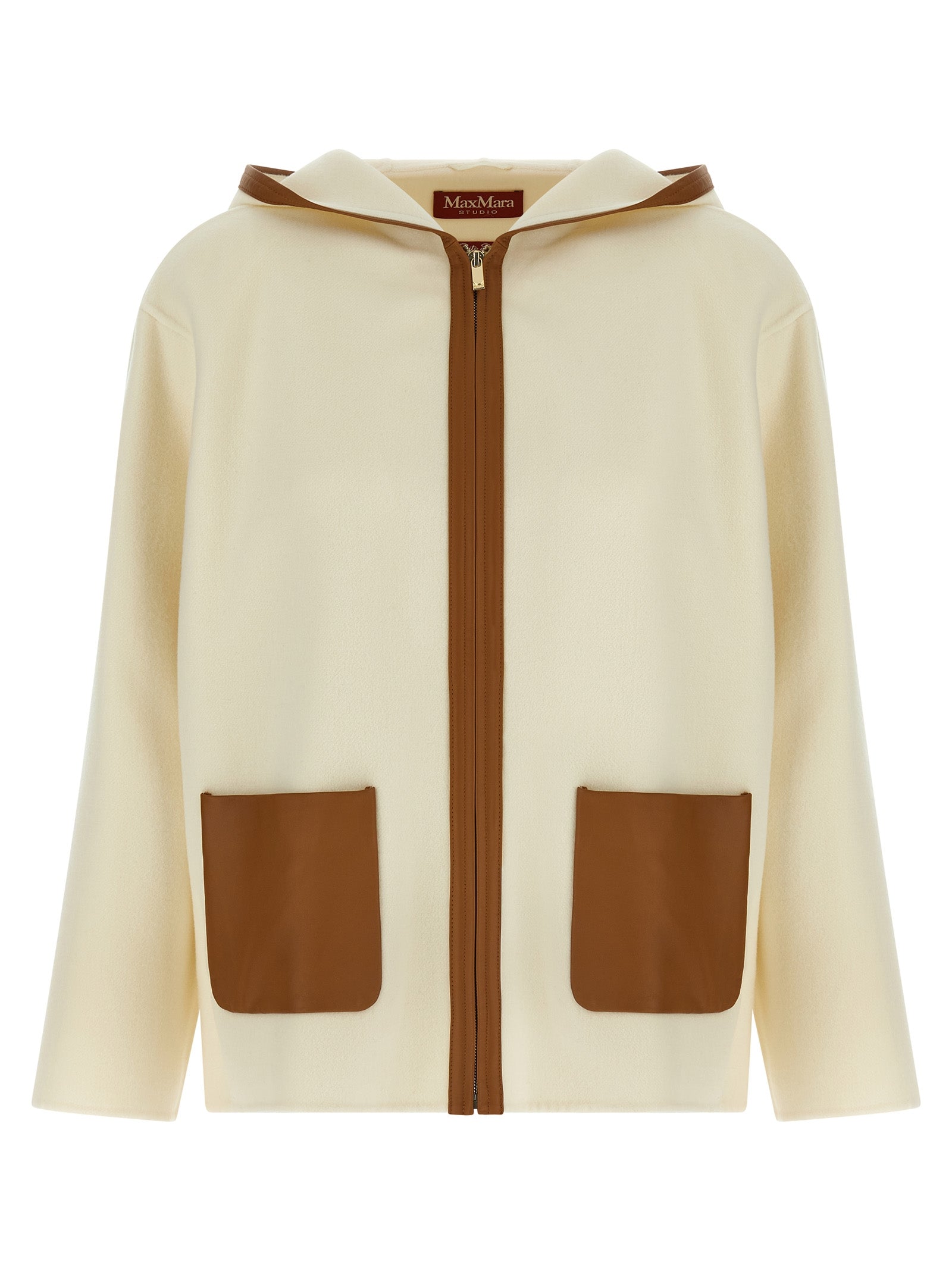 Max Mara Mantel aus weißer Schurwolle