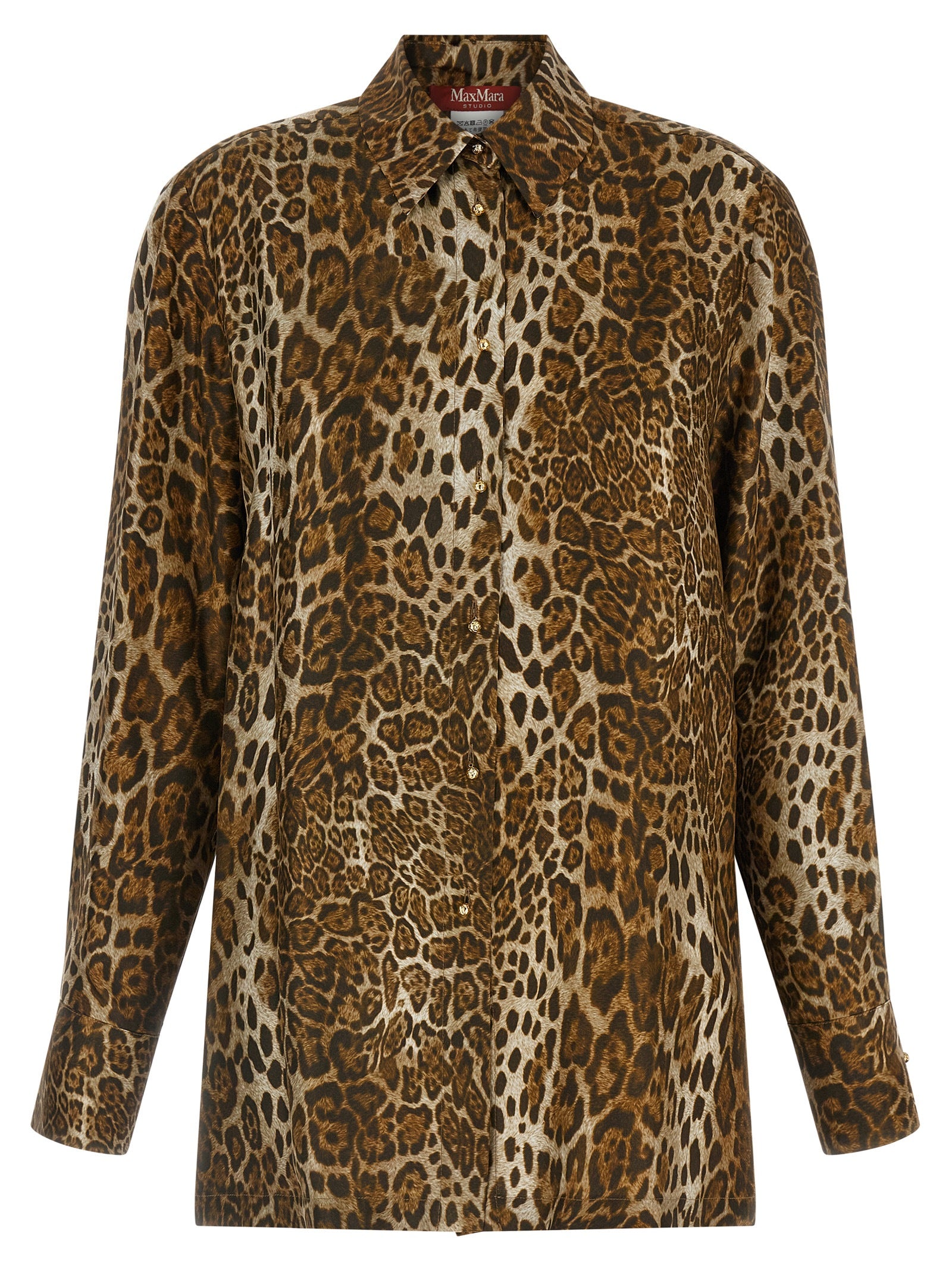 Max Mara Braune Seidenbluse