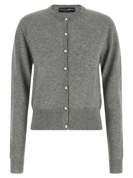 Dolce & Gabbana Grauer Kaschmir-Strickjacke
