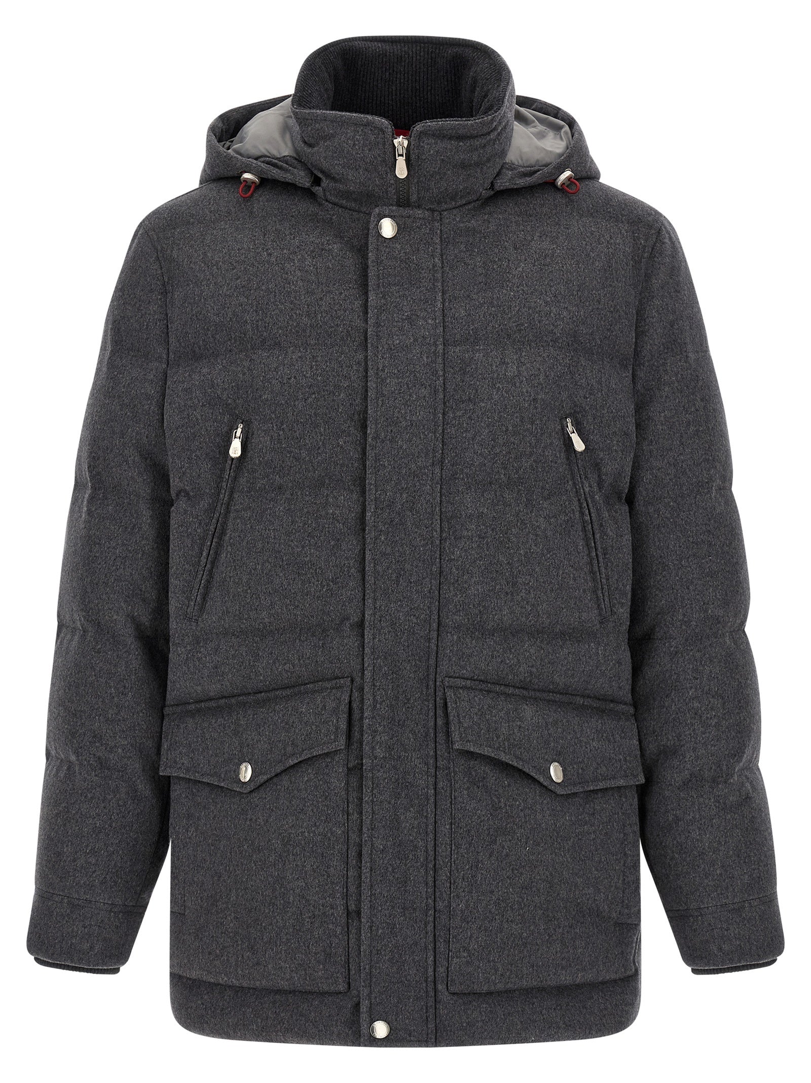 Brunello Cucinelli Grauer Wollparka