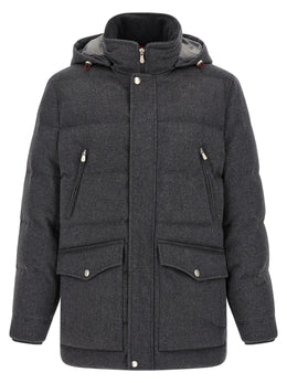 Brunello Cucinelli Grauer Wollparka