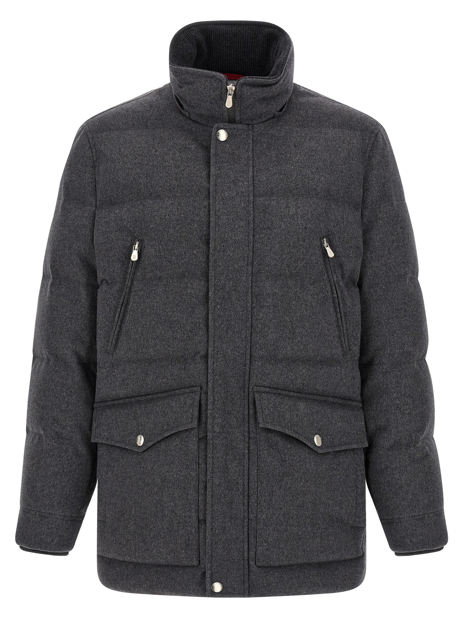 Brunello Cucinelli Grauer Wollparka