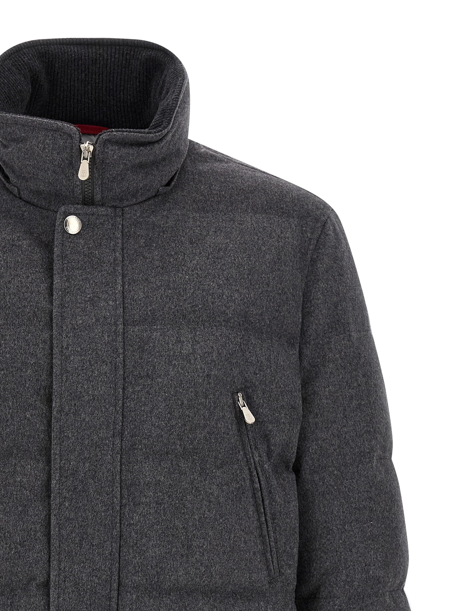 Brunello Cucinelli Grauer Wollparka