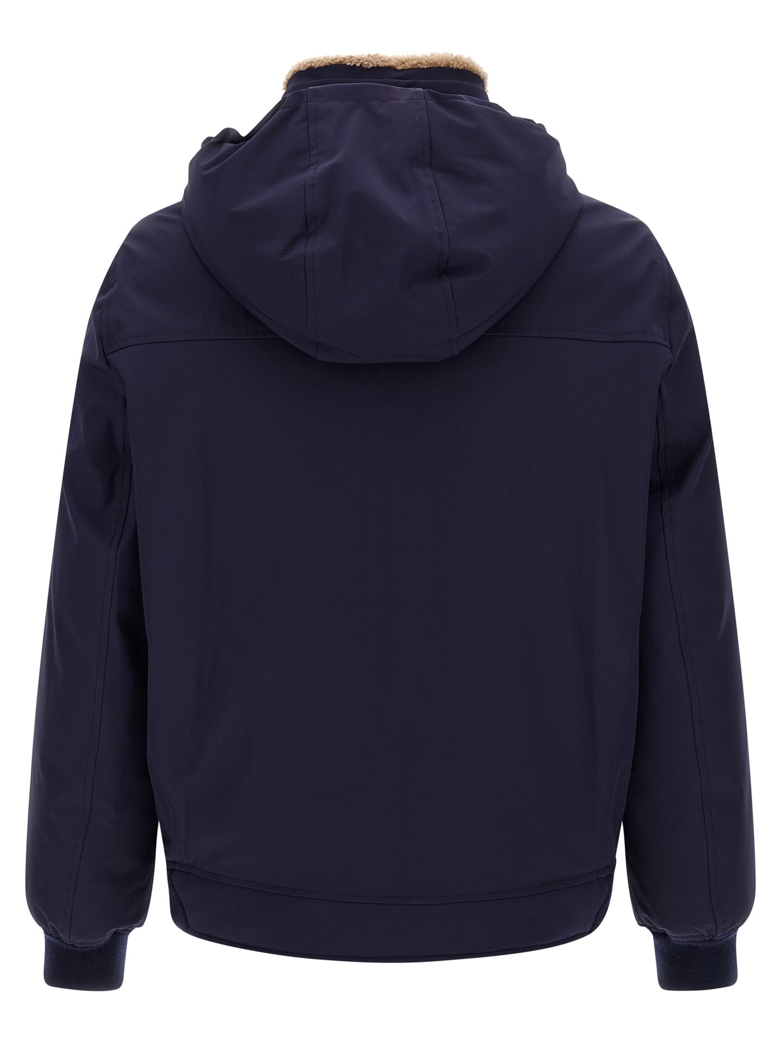 Brunello Cucinelli Blaue Polyamid-Jacke in voller Länge