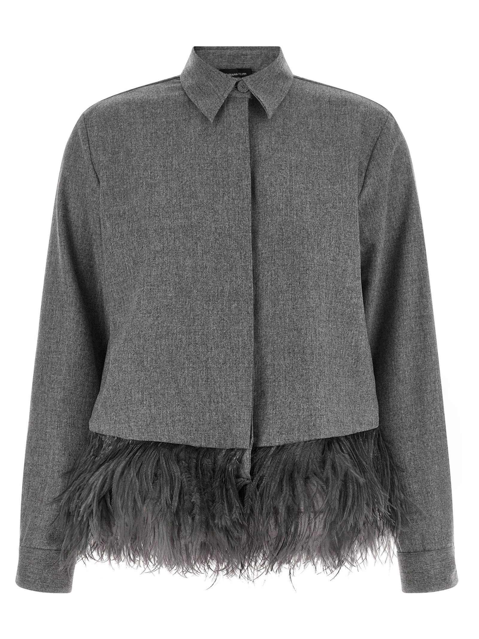 Fabiana Filippi Graue Bluse aus reiner Schurwolle