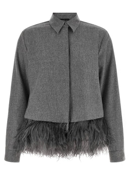 Fabiana Filippi Graue Bluse aus reiner Schurwolle