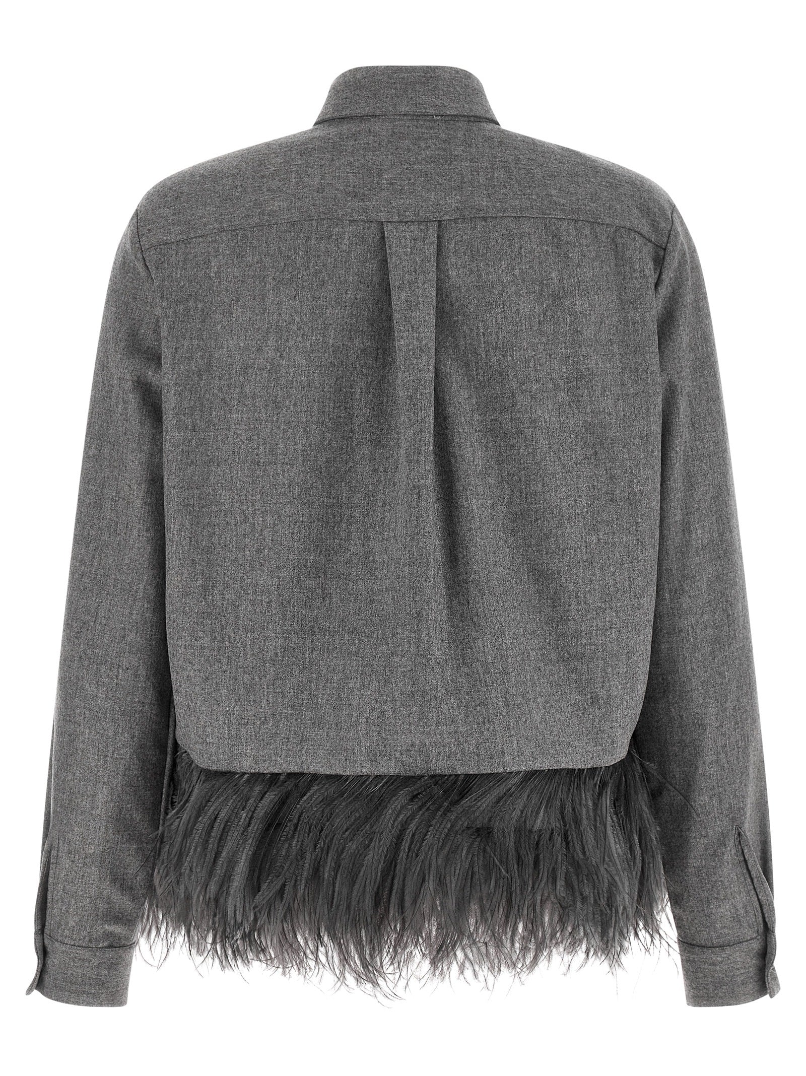 Fabiana Filippi Graue Bluse aus reiner Schurwolle