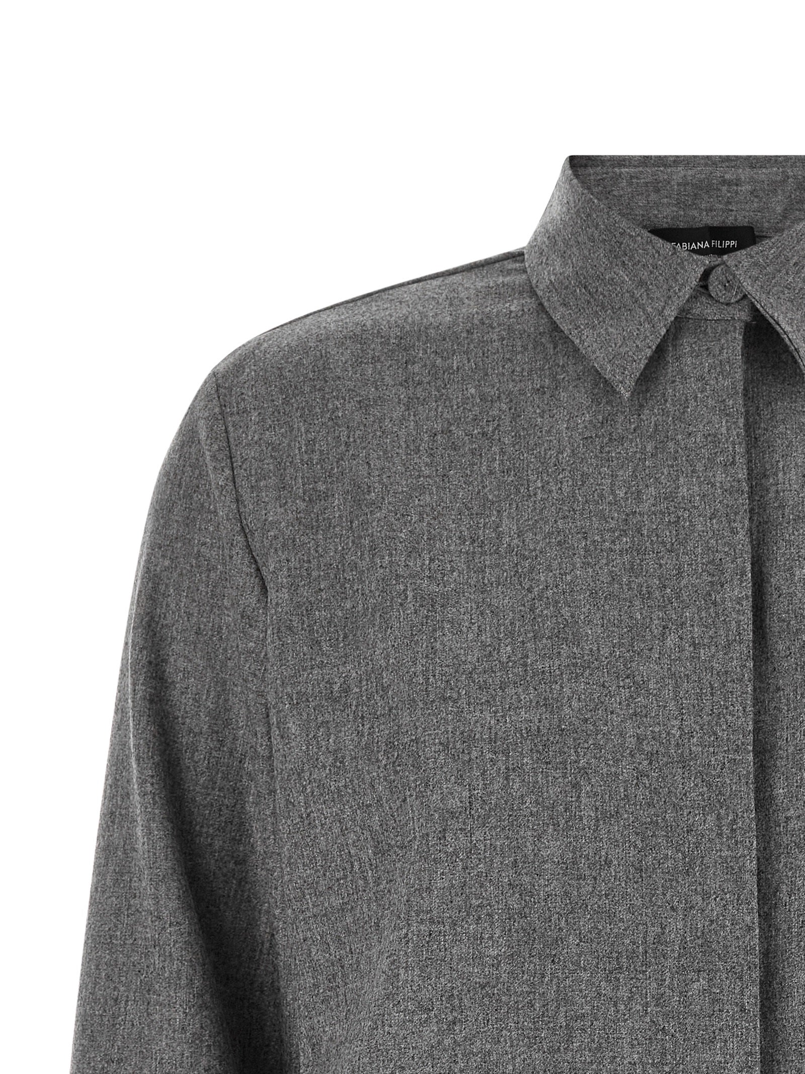 Fabiana Filippi Graue Bluse aus reiner Schurwolle