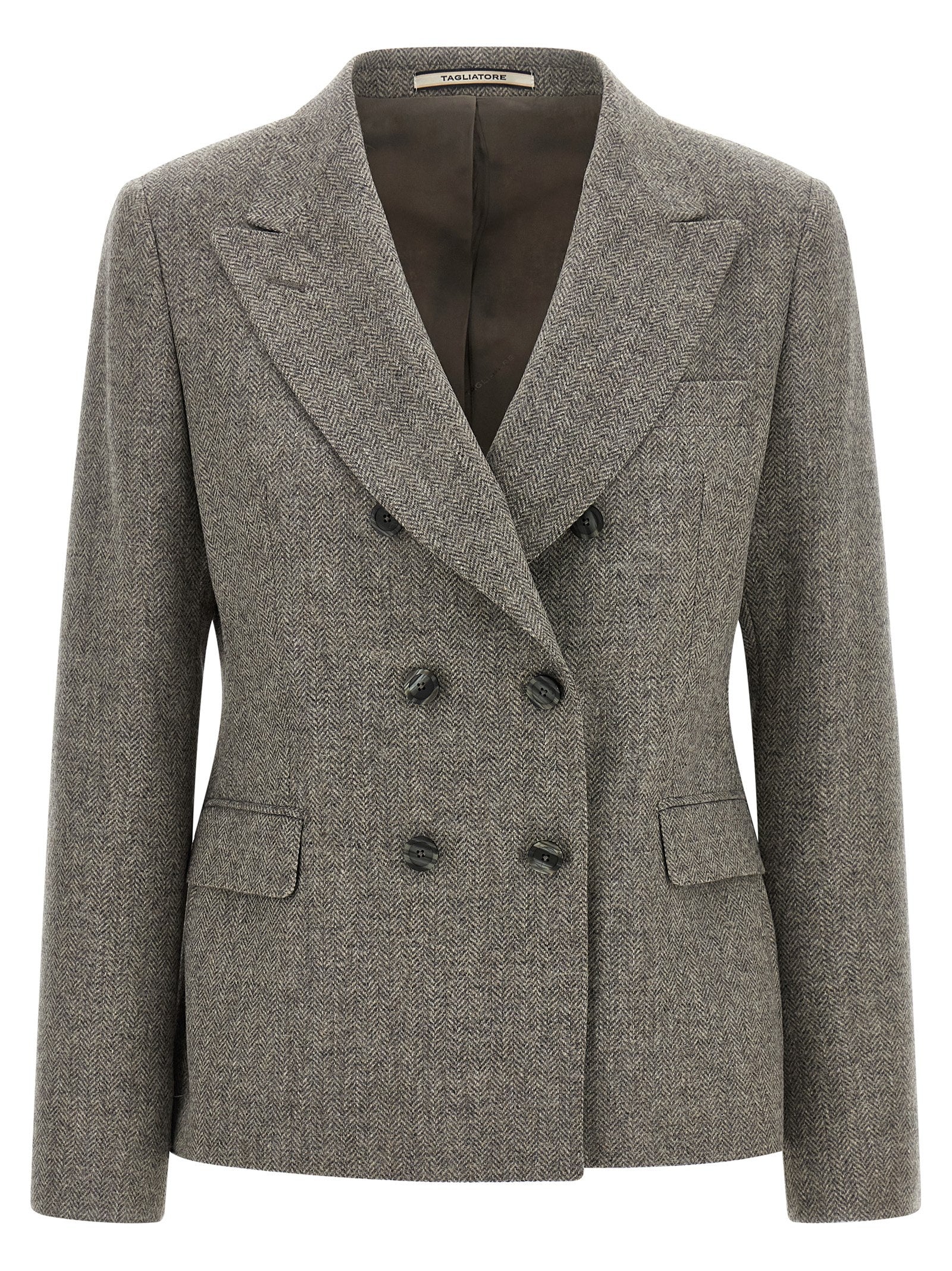 Tagliatore Grauer Blazer aus reiner Schurwolle