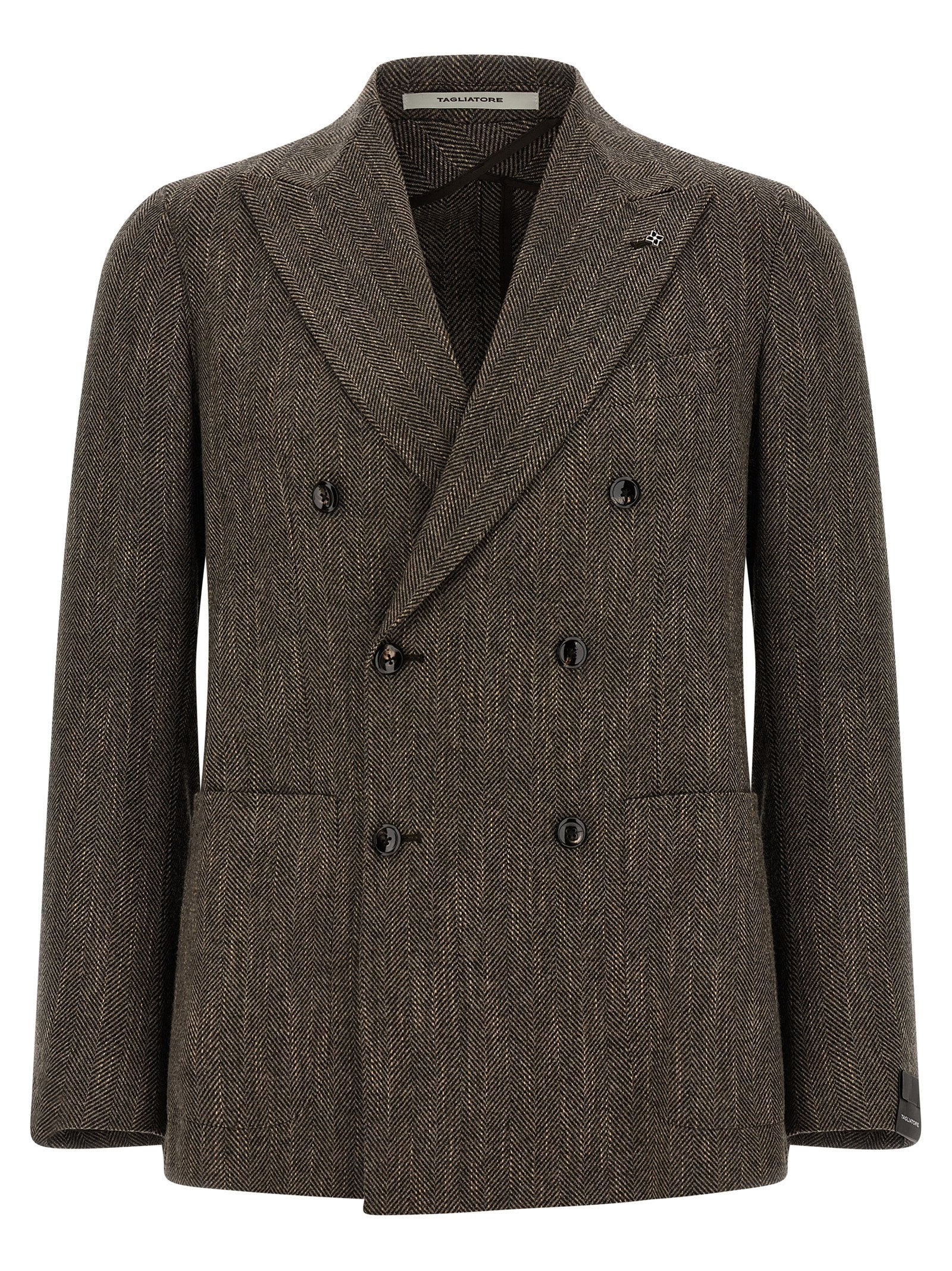 Tagliatore Brauner Blazer aus reiner Schurwolle