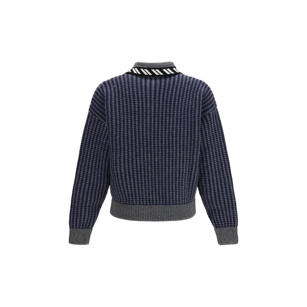 Versace Grauer Oves Aries Wollpullover