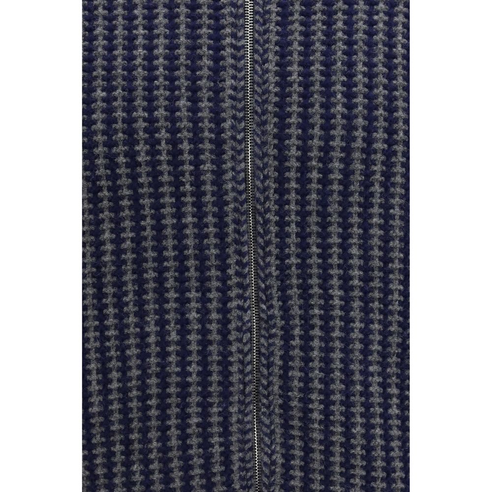Versace Grauer Oves Aries Wollpullover