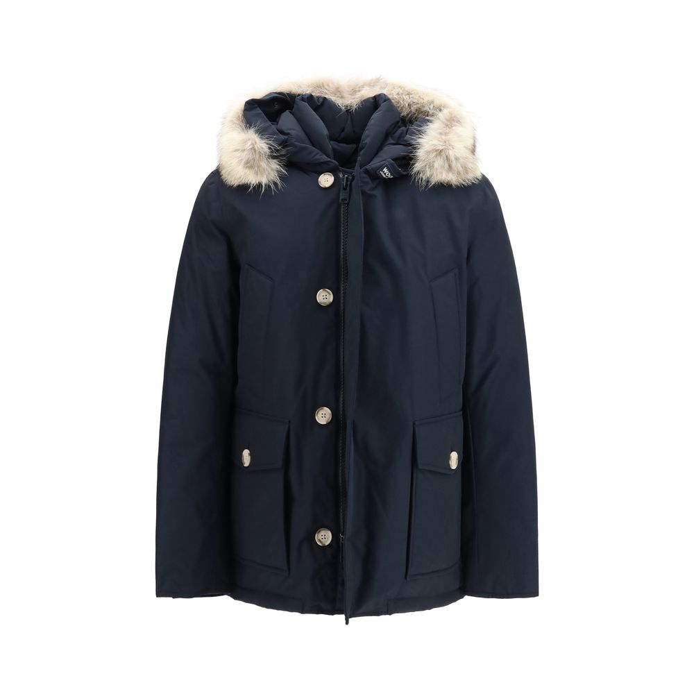 Woolrich Blauer Baumwollparka