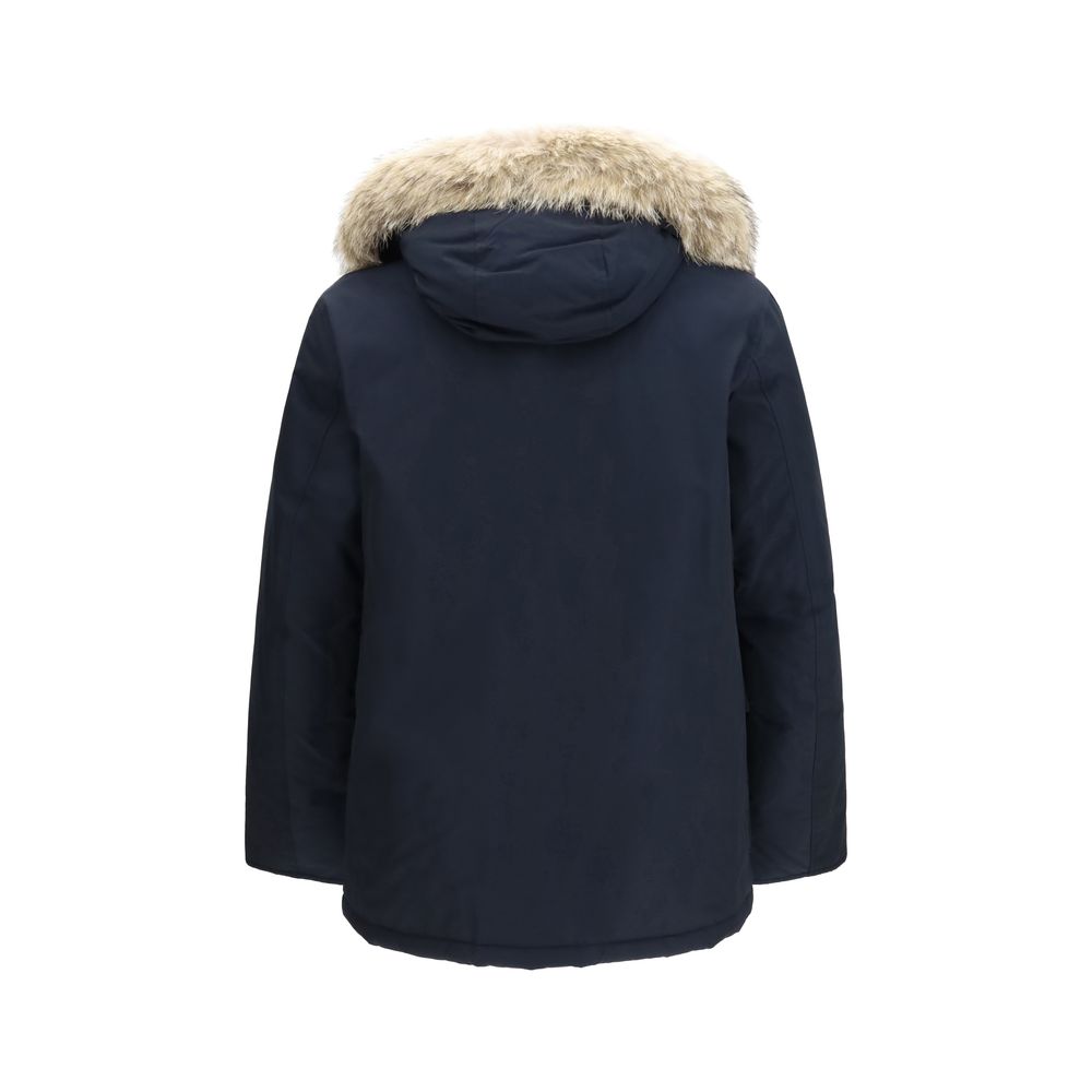 Woolrich Blauer Baumwollparka