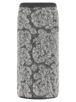 NUDE Elegante Graue Woll-Midi-Rock
