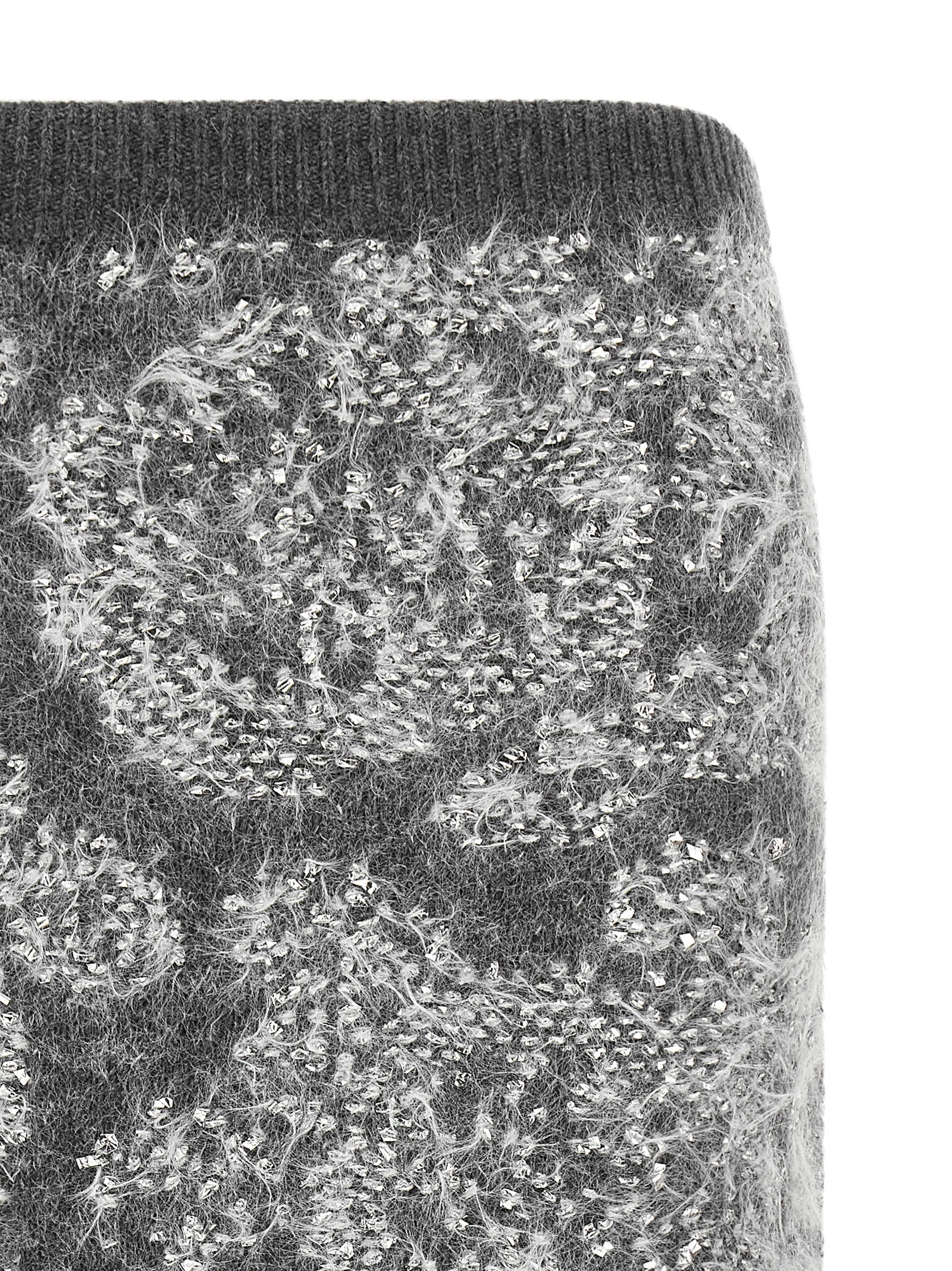 NUDE Elegante Graue Woll-Midi-Rock