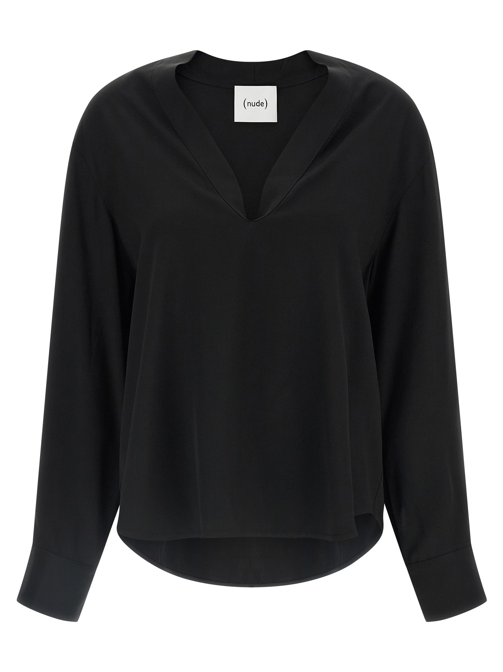 NUDE Schwarze Viskosebluse
