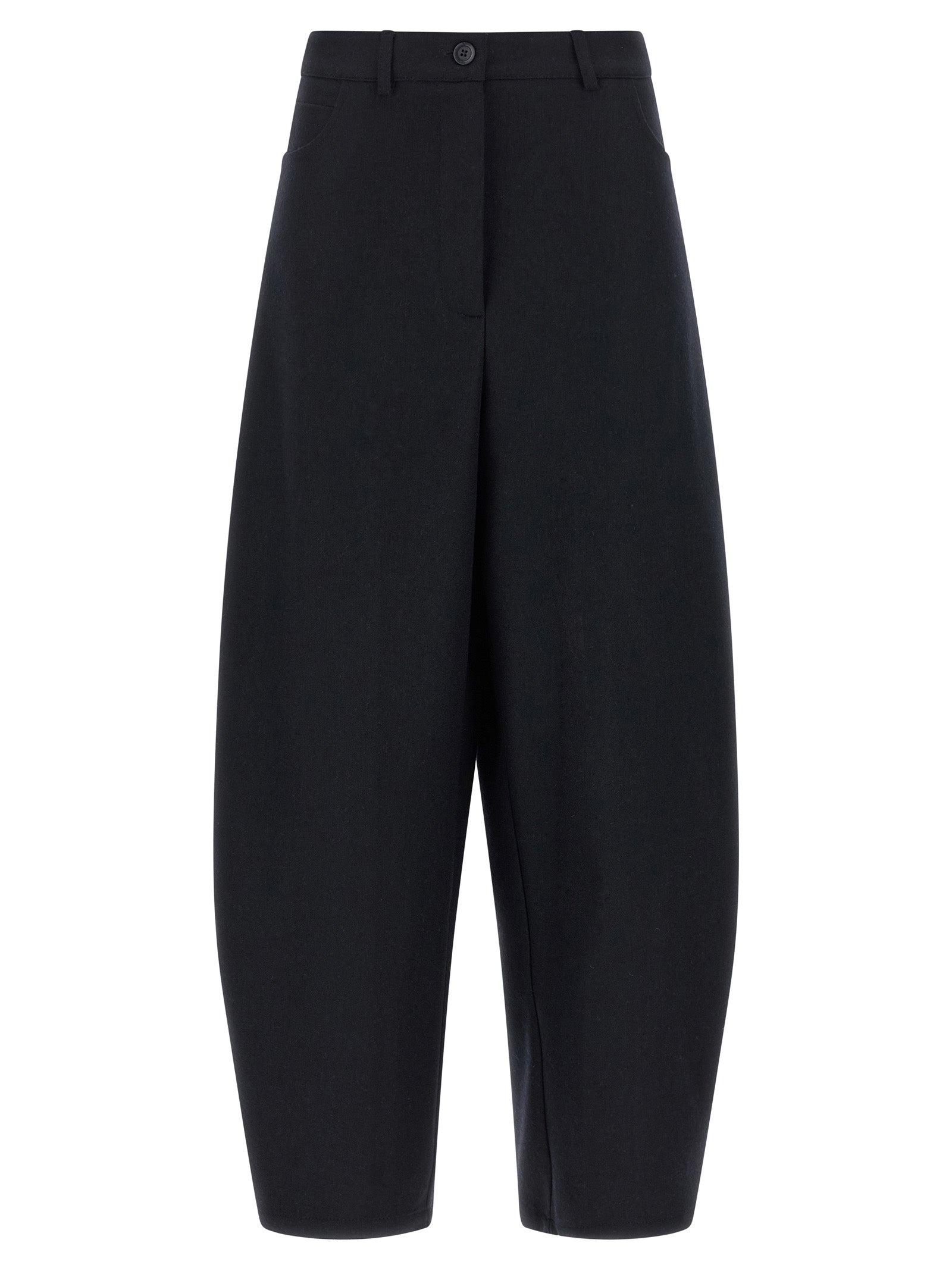 NUDE Schwarze Woll-Freizeithose