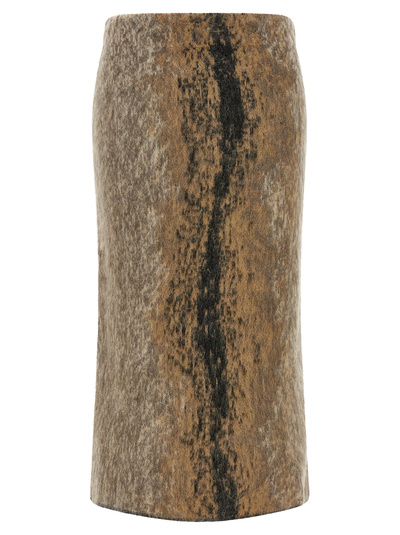 NUDE Brauner Woll-Midirock