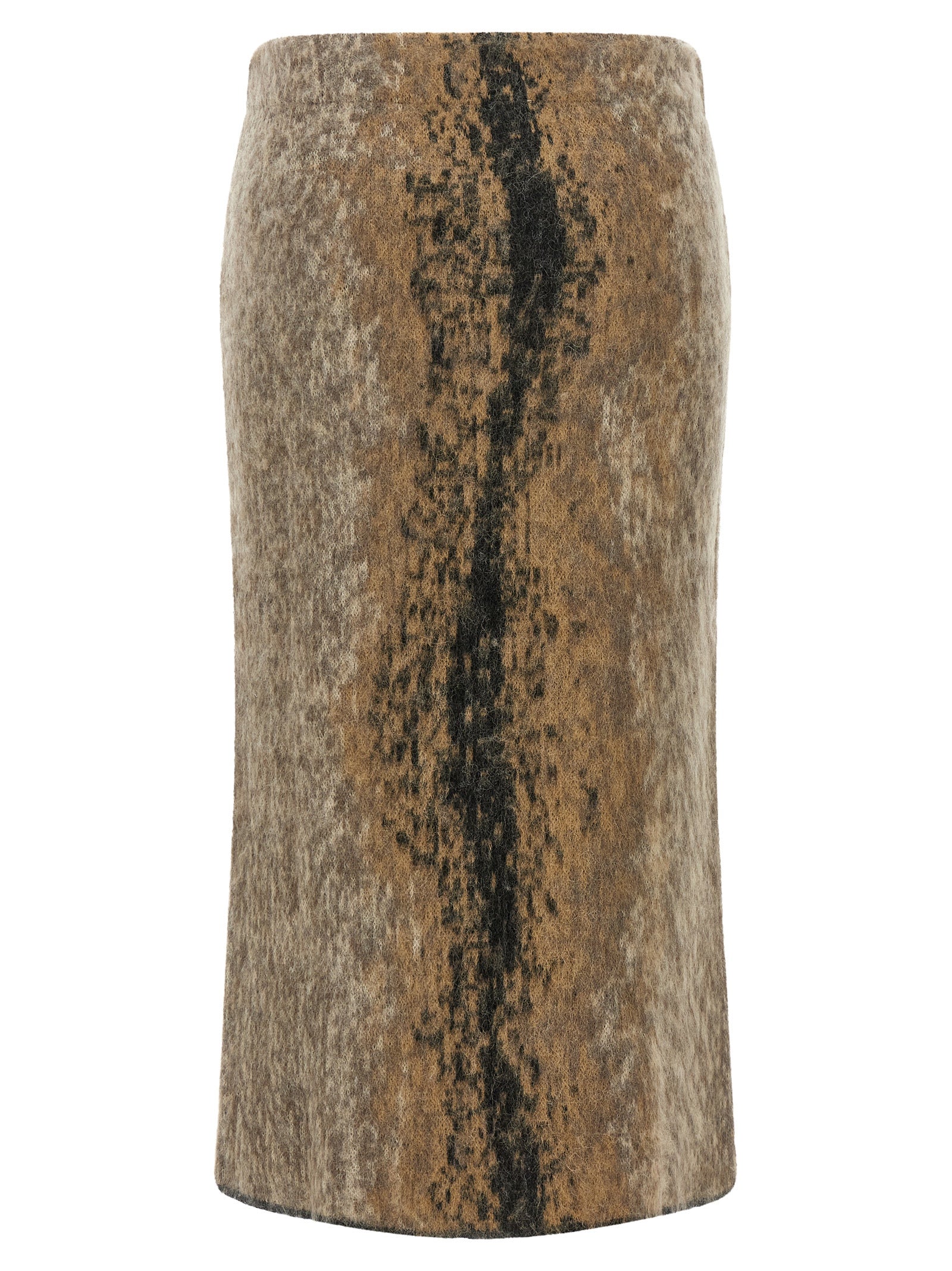 NUDE Brauner Woll-Midirock