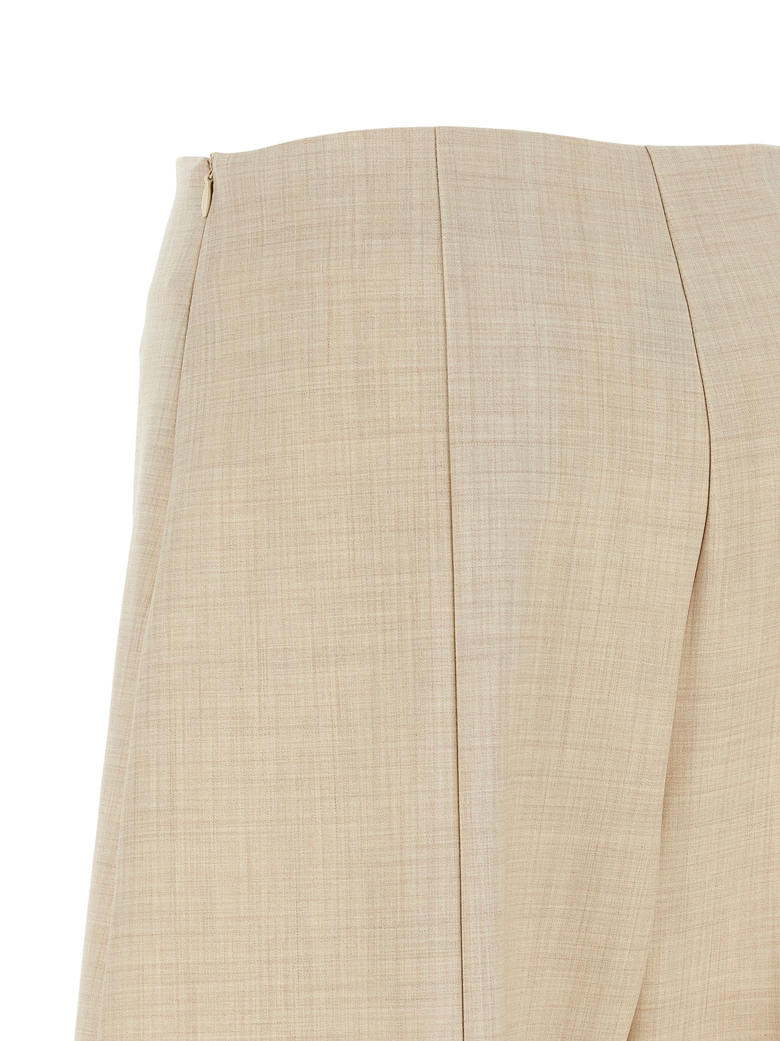NUDE Beige Wollhose Cropped