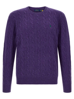 Polo Ralph Lauren Lila Wollstrickjacke