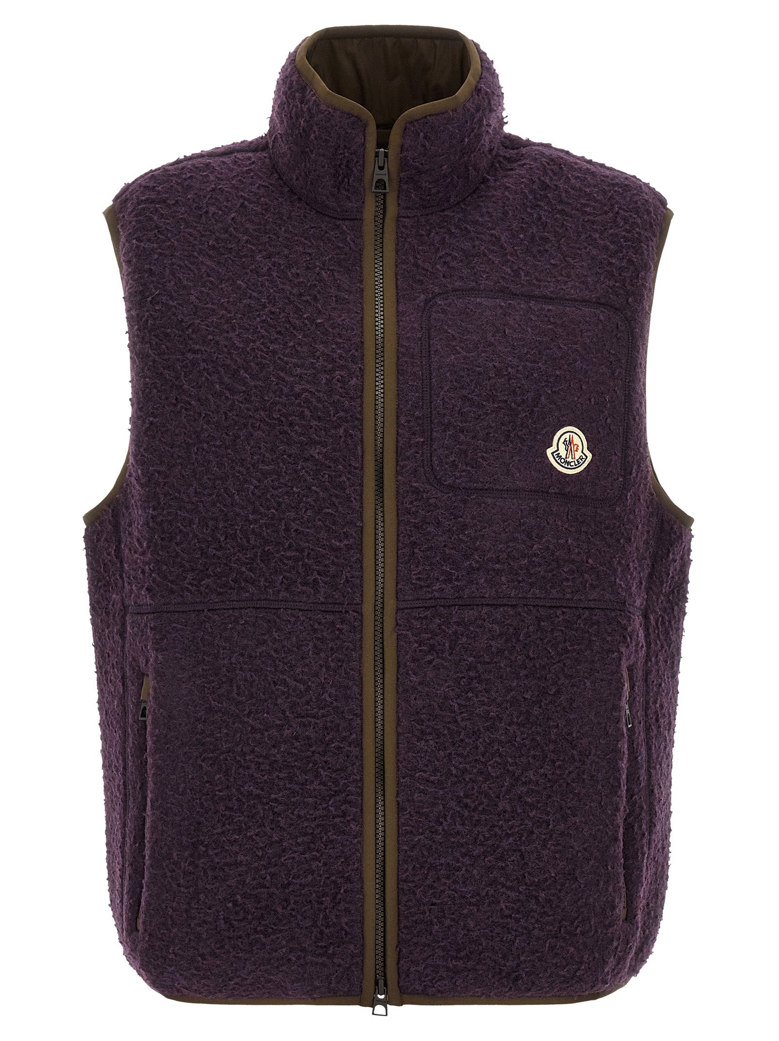Moncler Violette Ärmellose Polyester-Weste
