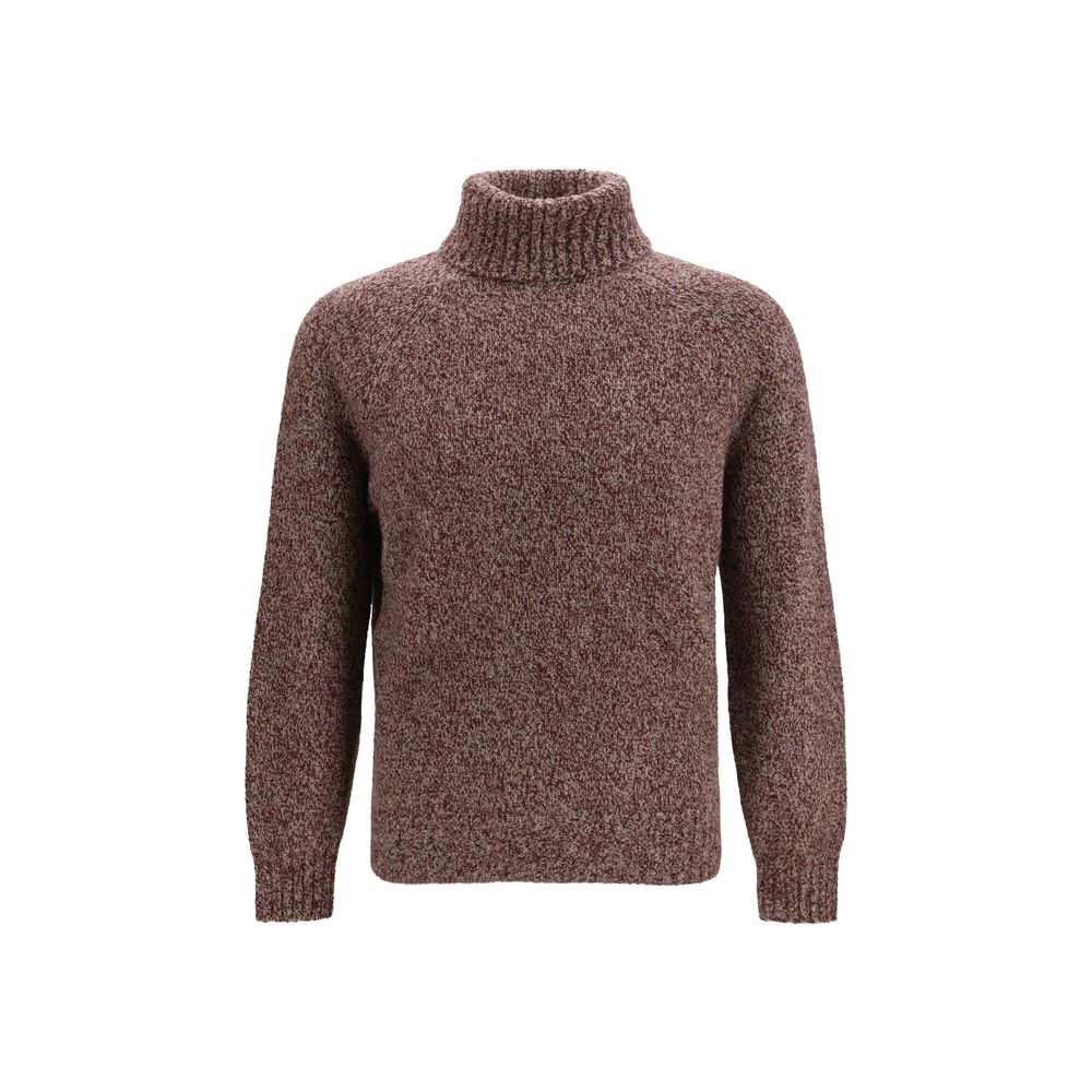 Brunello Cucinelli Bordeaux Wollpullover Aries Rollkragenpullover