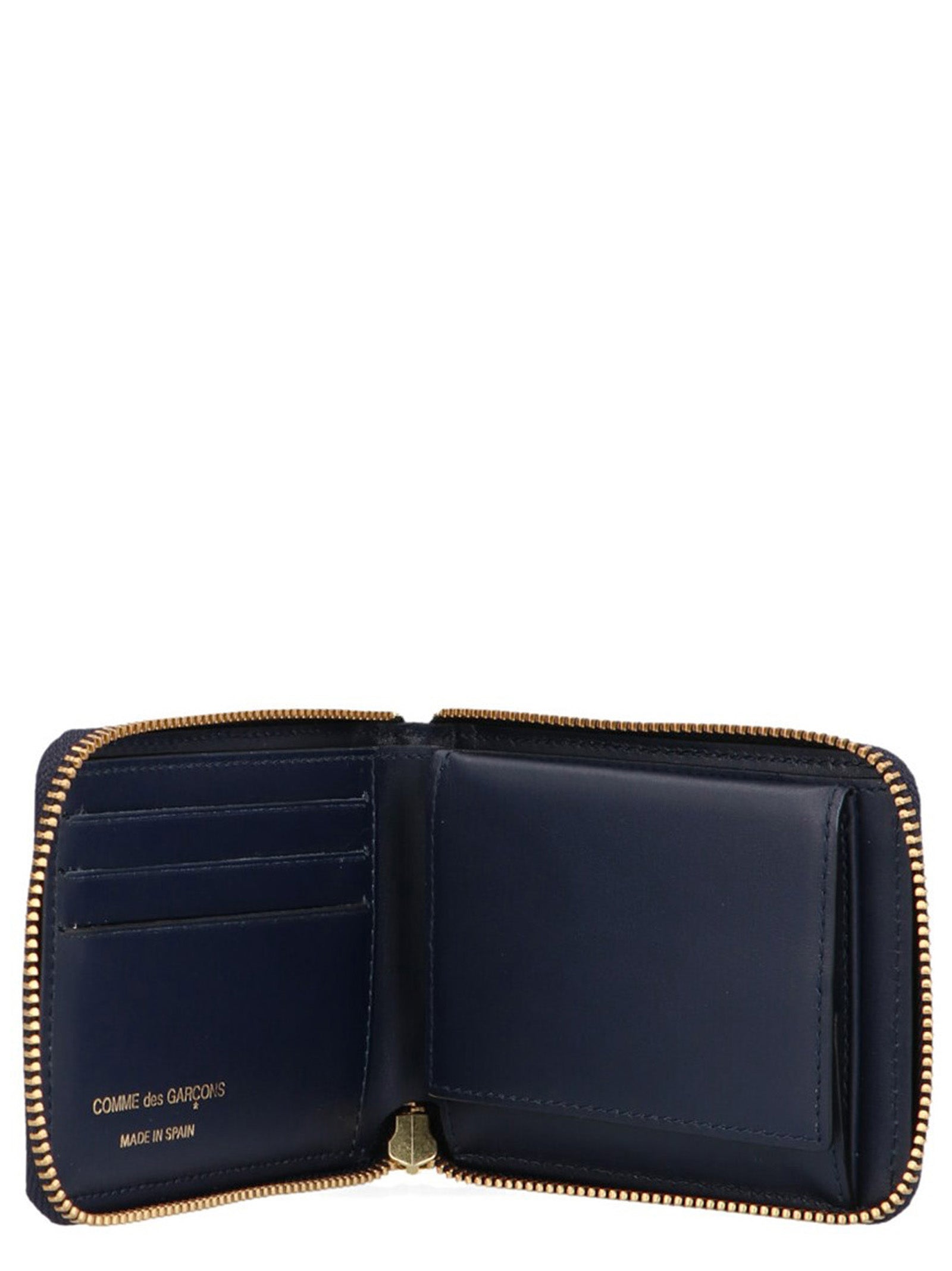 Comme Des Garçons Blaue Kalbsleder-Geldbörse