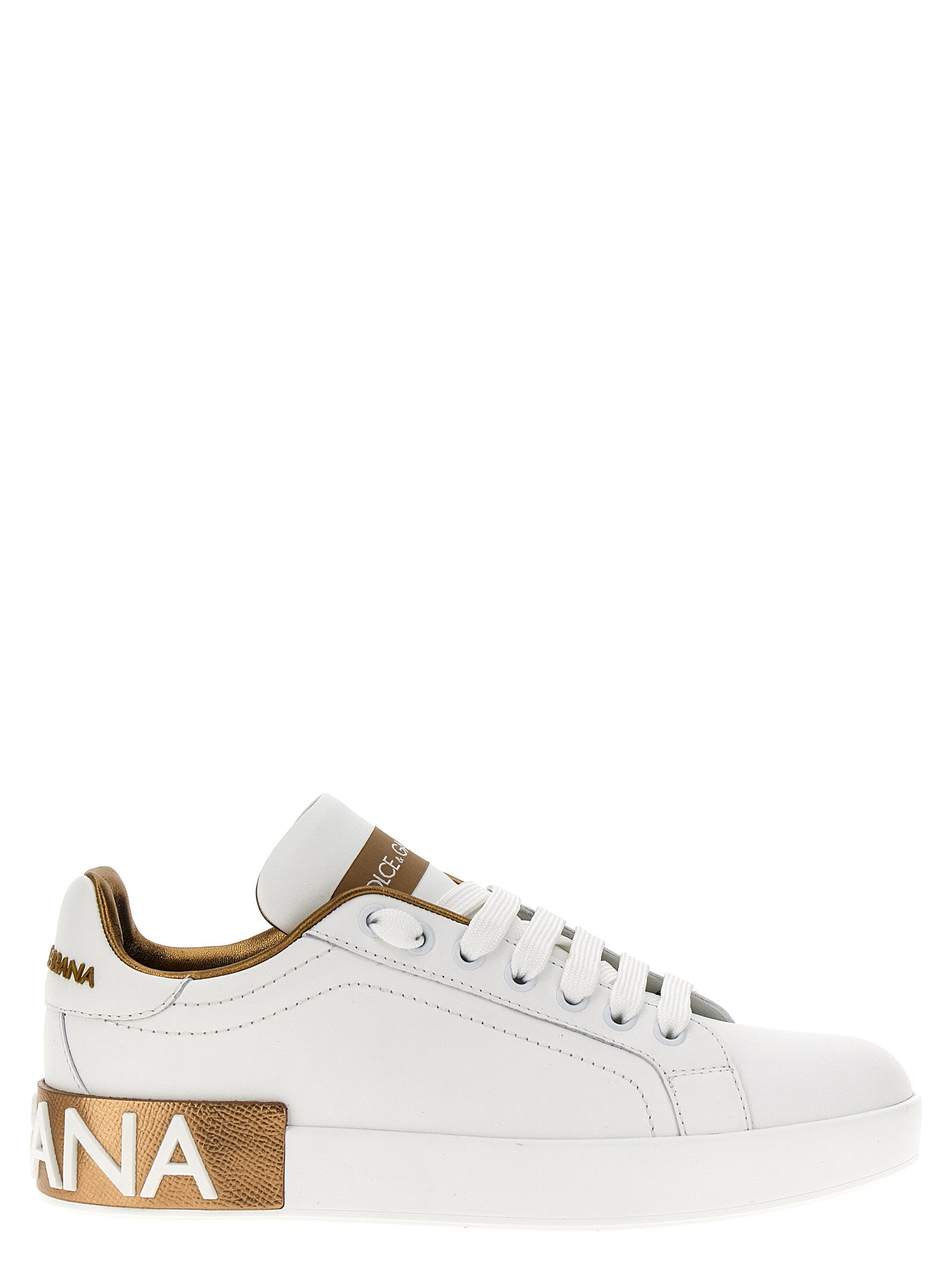 Dolce & Gabbana Sneakers aus Kalbsleder in Gold