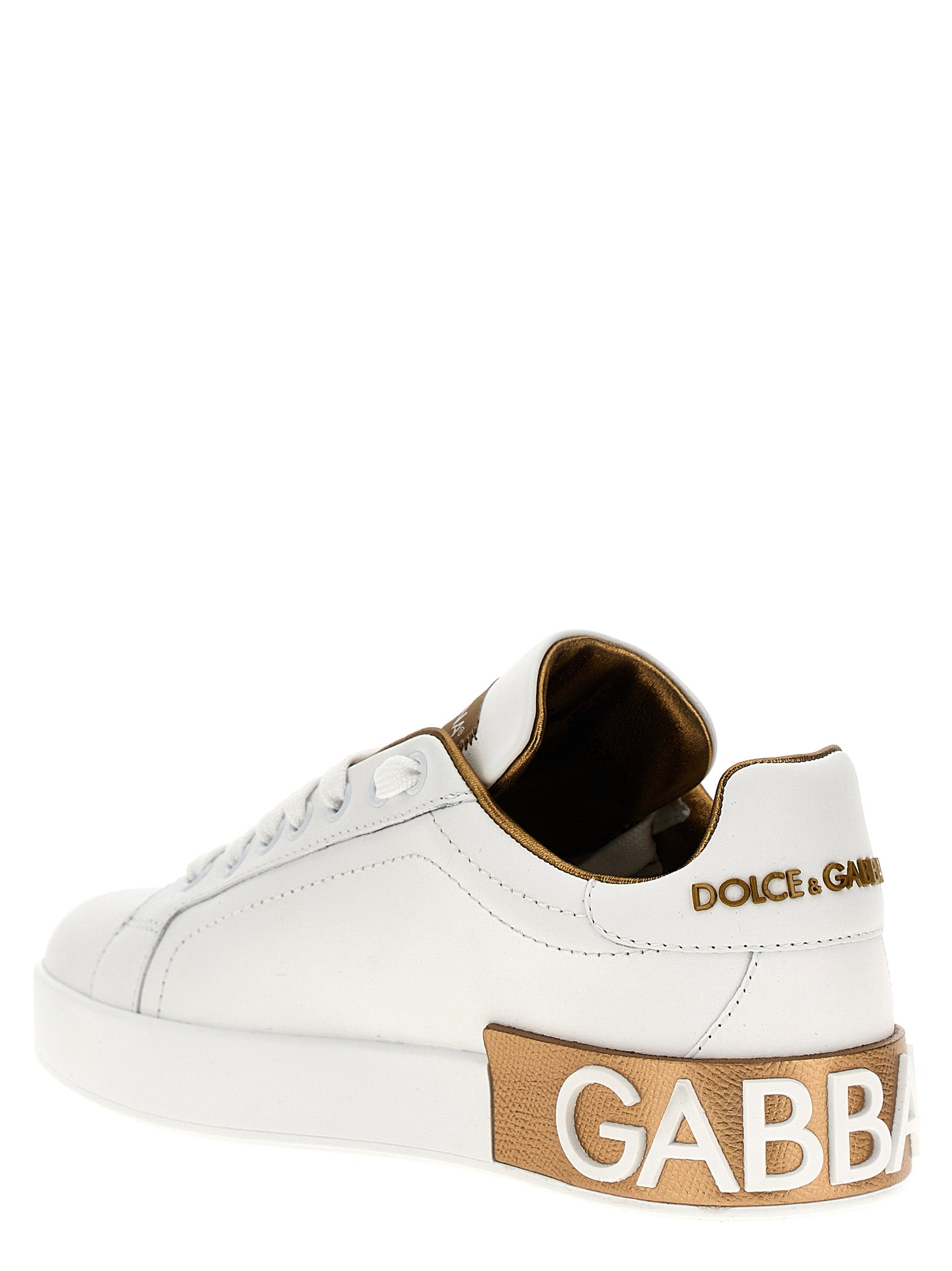 Dolce & Gabbana Sneakers aus Kalbsleder in Gold