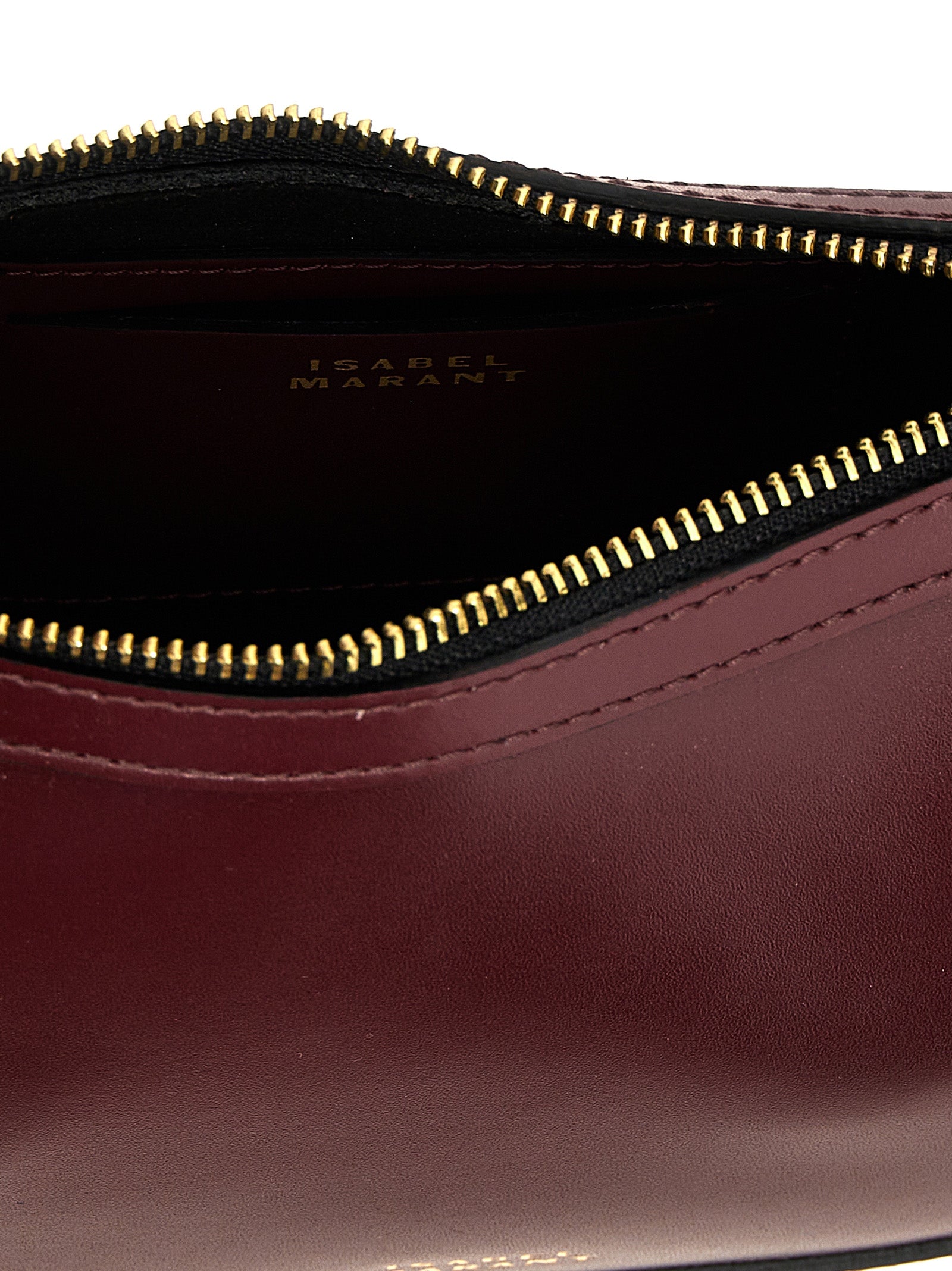 Isabel Marant Schultertasche aus bordeauxrotem Rindsleder