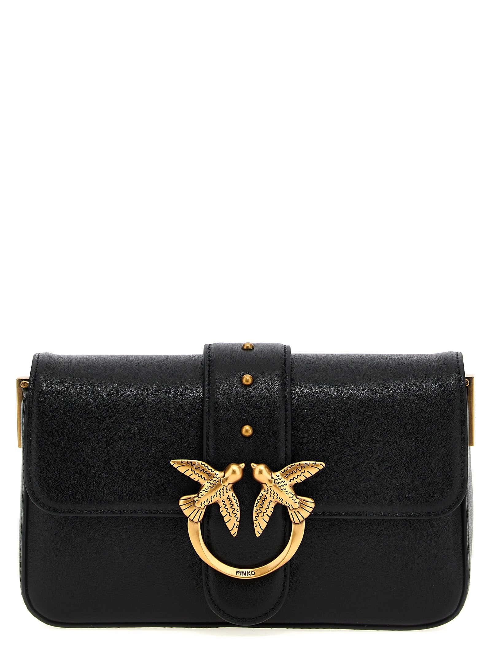 PINKO Schwarze Kalbsleder-Schultertasche