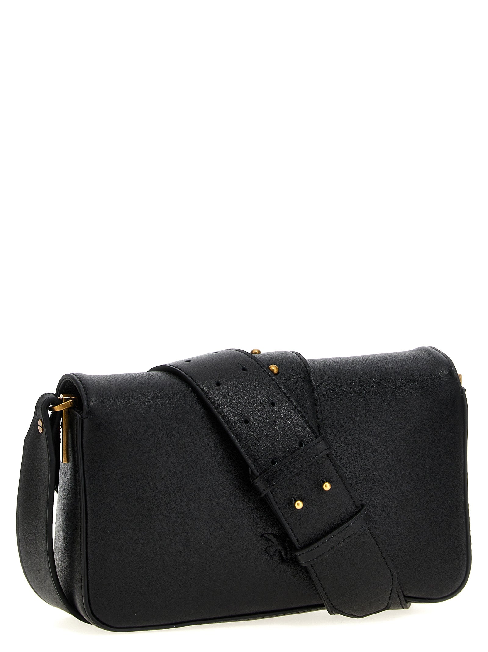 PINKO Schwarze Kalbsleder-Schultertasche