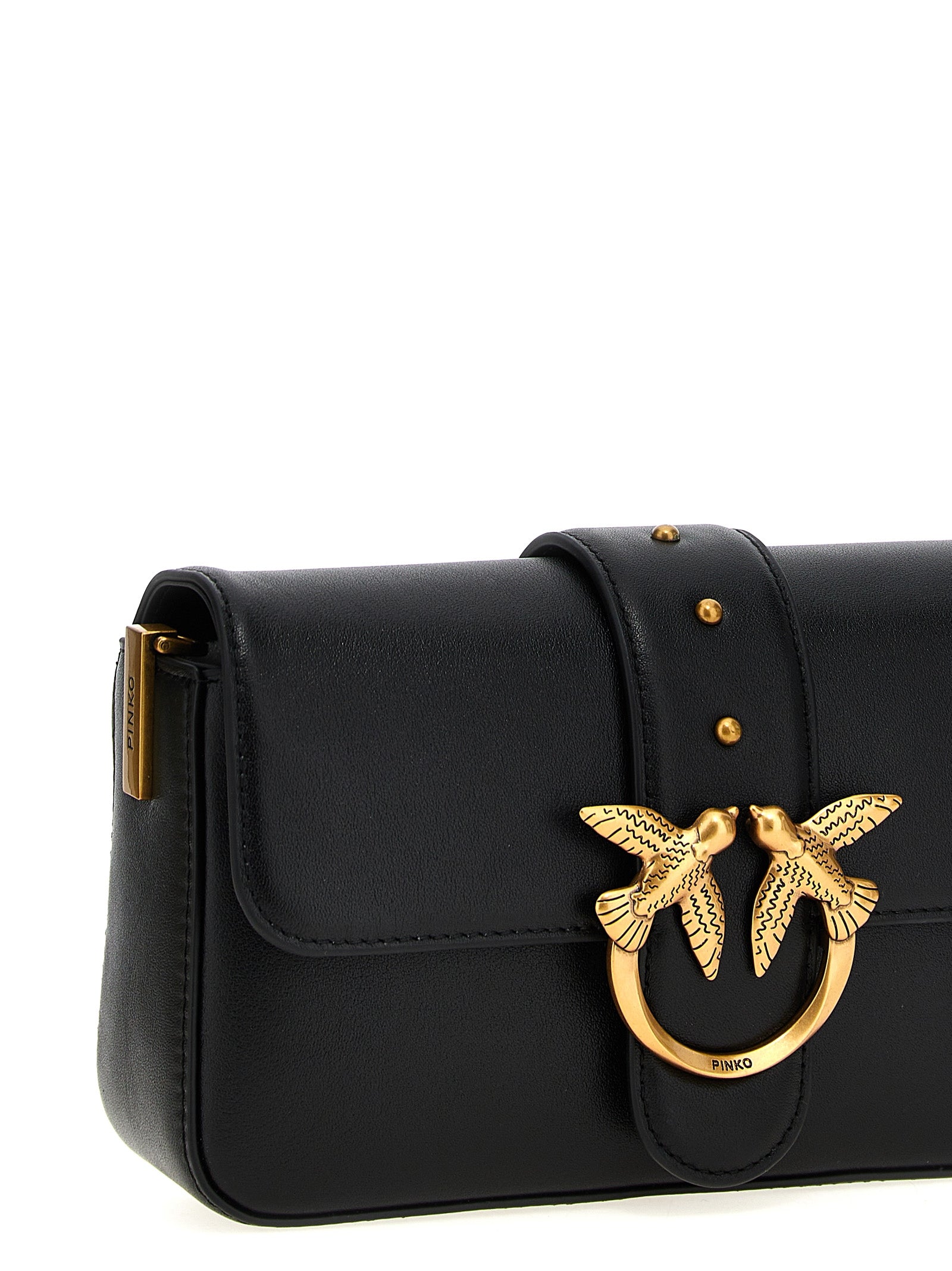 PINKO Schwarze Kalbsleder-Schultertasche