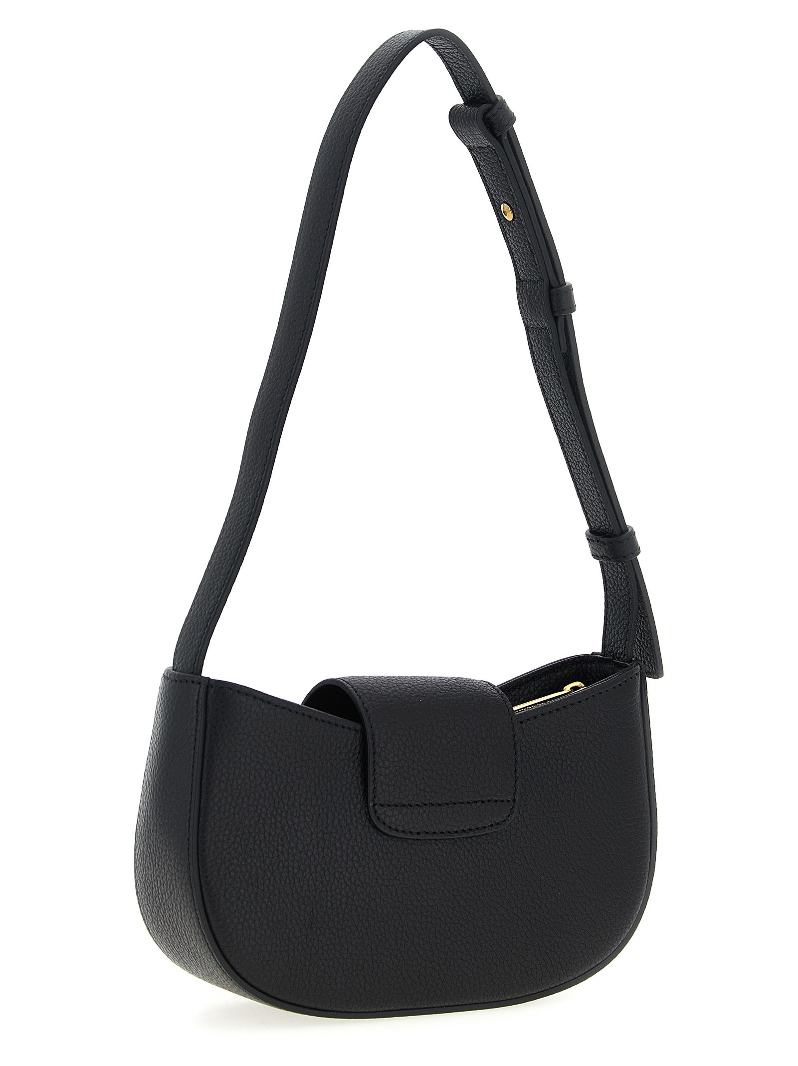 Ferragamo Schwarze Kalbsleder-Schultertasche