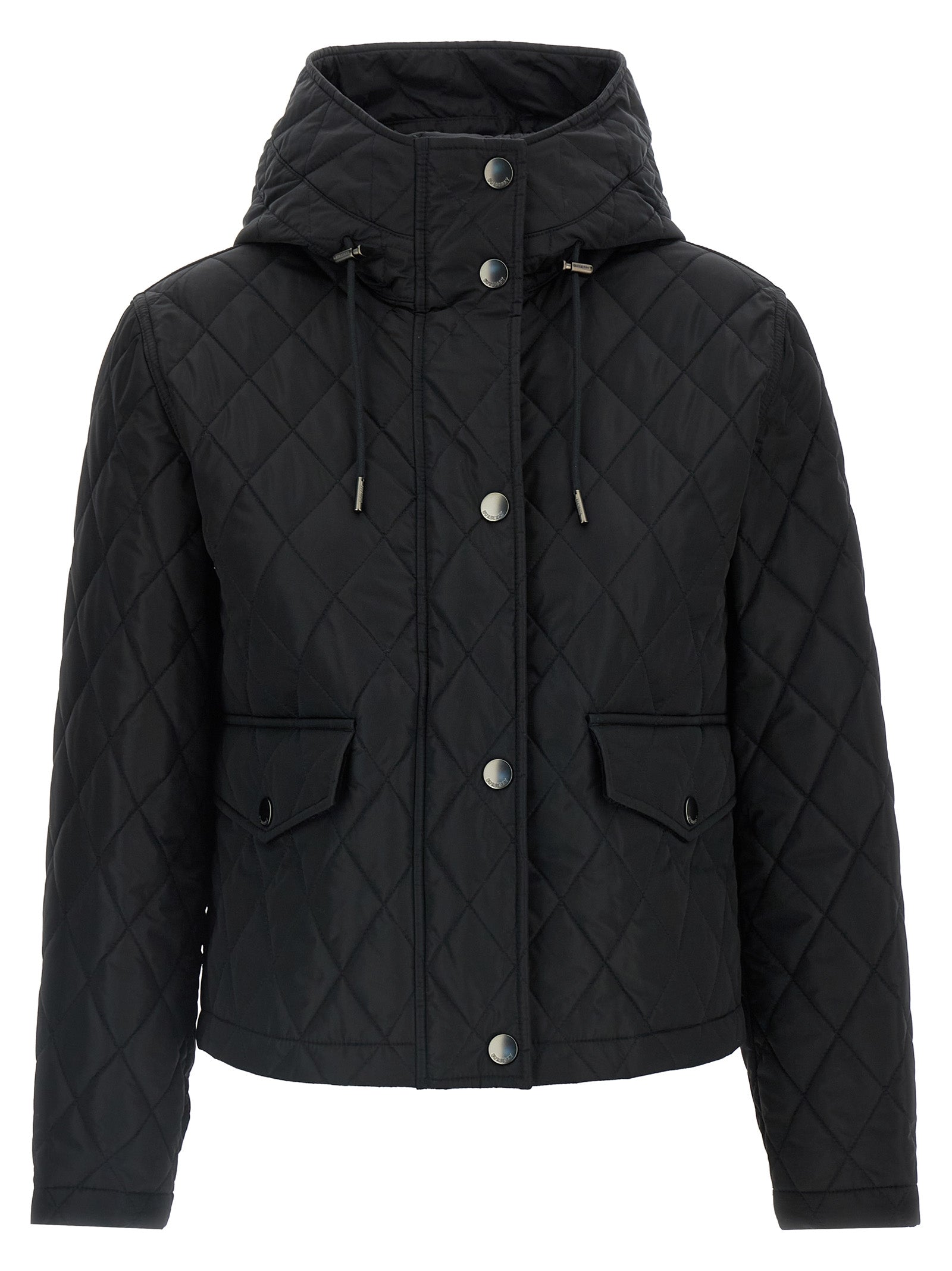 Burberry Schwarze Polyamid-Jacke in voller Länge