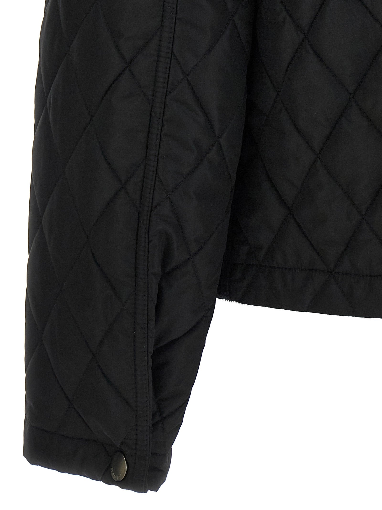 Burberry Schwarze Polyamid-Jacke in voller Länge