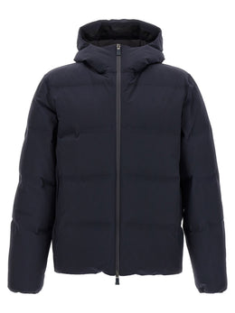 Herno Blaue Polyamid-Jacke in voller Länge