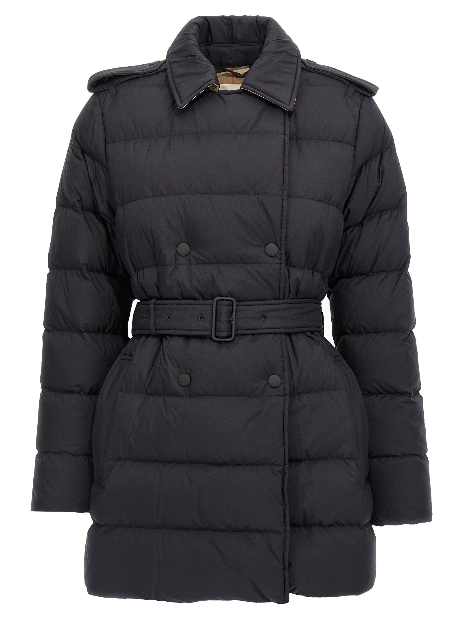 Burberry Schwarzer Polyamid-Mantel