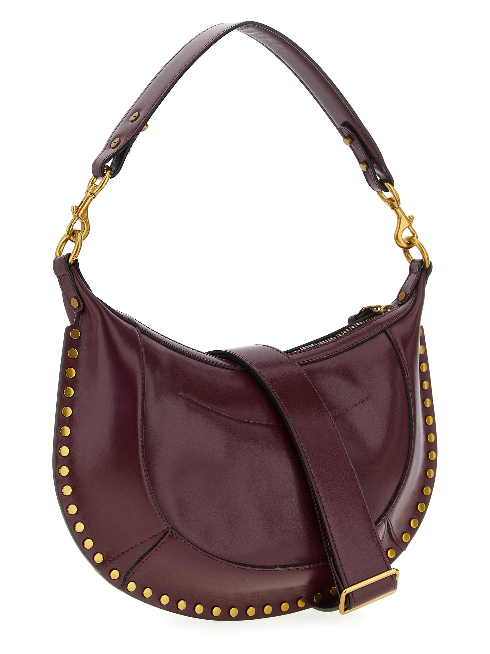Isabel Marant Schultertasche aus bordeauxrotem Kalbsleder